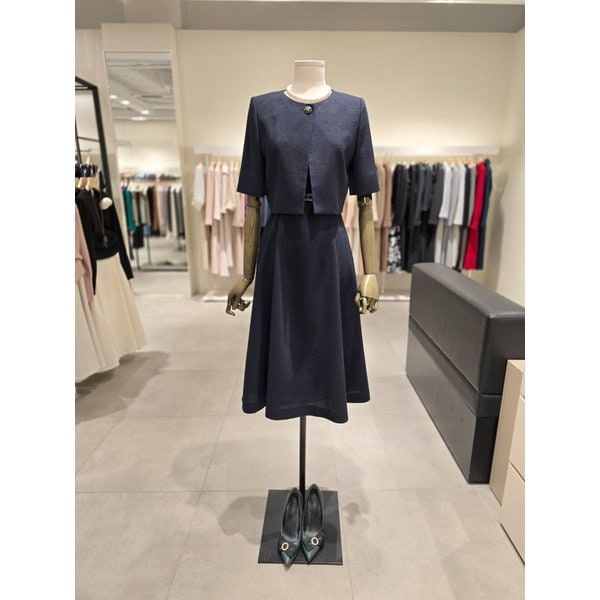 [파주점] 스퀘어 플레어 원피스 + 자켓 세트 JS4B0OP234