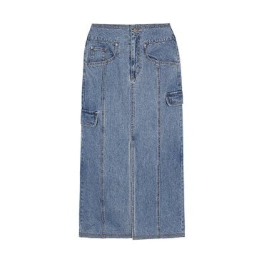 레이브 Denim Midi Skirt in Blue VJ3SS102-22