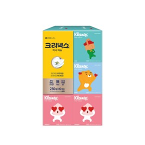 미용티슈 갑티슈 디럭스 미니 카카오 프렌즈 티슈 230매 6입