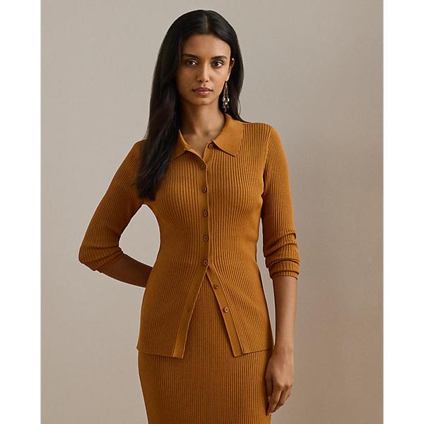 리브 니트 롱 슬리브 폴로 카디건(WMLRSWES6820811200)