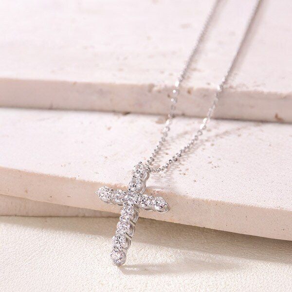 모이사나이트 목걸이 랩다이아 십자가BMN014