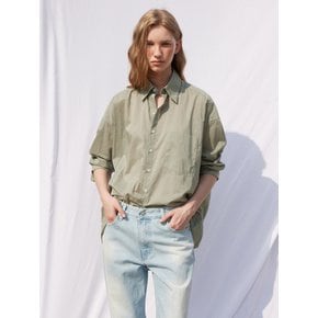 COTTON SEE-THROUGH SHIRT_KHAKI