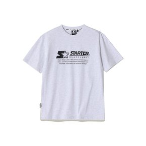 에센셜 타이포 반소매 티셔츠 (라이트그레이) SA232ISS02_MWH