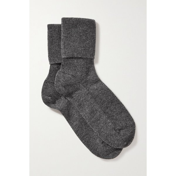존스톤스 오브 엘긴 골지 캐시미어 혼방 양말 그레이 1647597327950895