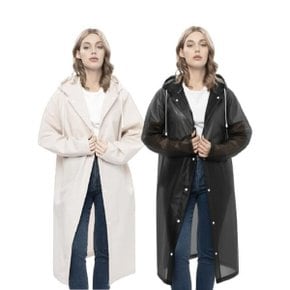 이거찜 탄탄 방수 레인코트 남녀공용 롱기장 후드 우비 데일리 아웃도어
