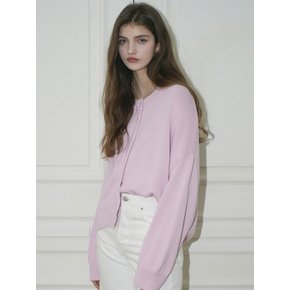 Loose Fit Classic Knit Cardigan (Pink)