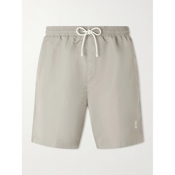 브루넬로쿠치넬리 스트레이트 레그 미드 렝스 로고 자수 스윔 쇼츠 46376663163000318