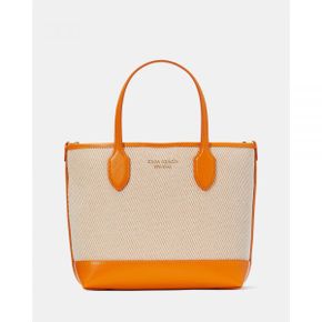 이스퀘어 5619179 Kate Spade Bleecker Canvas Medium Crossbody Tote Bag - Orange