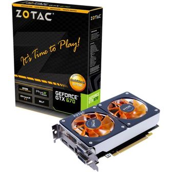  일본 조텍 그래픽카드 ZOTAC GeForce GTX 670 2GB TWINCOOLER Graphic Card with GTX670 VD4693