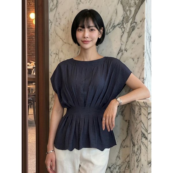 WAIST POINT SLEEVELESS NAVY 웨이스트 포인트 슬리브리스 네이비