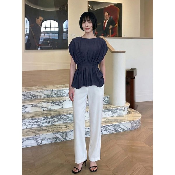 WAIST POINT SLEEVELESS NAVY 웨이스트 포인트 슬리브리스 네이비