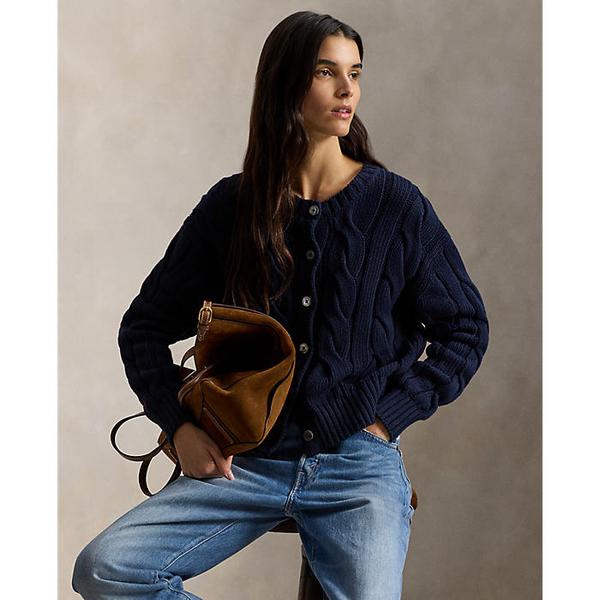 여성 케이블 니트 코튼 크루넥 카디건(WMPOSWENDW20541400)