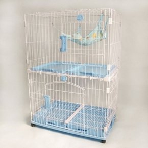 고양이 2단 철장 블루 1P 냥이 실내외 놀이터 하우스 (WDC5530)