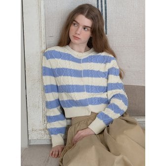 보카바카 Two-way Stripe Cable Knit Cardigan VC2412CD104M