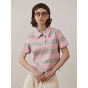 WIDE STRIPE COLLAR TEE PINK 긴팔/반팔