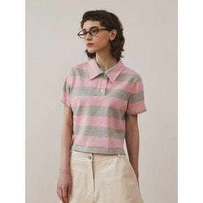 WIDE STRIPE COLLAR TEE PINK 긴팔/반팔