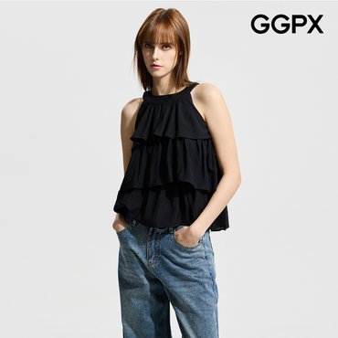 GGPX 홀터넥 캉캉 블라우스 (GP5SH005F)