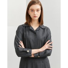 [닥스여성] [23FW]그레이 멜란지 울혼방 셔츠형원피스 (DLDR3D907G2)