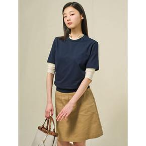 라운드넥 반소매 피케 티셔츠  네이비 (BF5342C08R)
