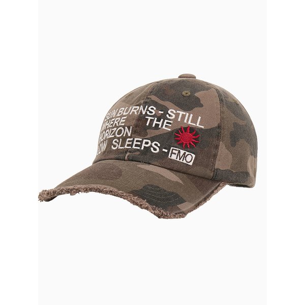 호라이즌 카모 데미지드 볼캡 [카키]