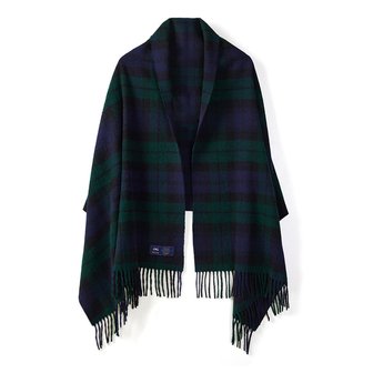 ABRAHAM MOON 메리노울 숄 70cm - 블랙 워치