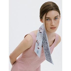 Merry-go-round-Dove Grey Long Twilly Silk Scarf