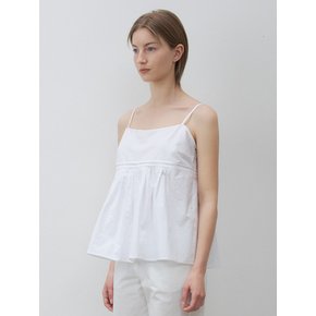 Pleated sleeveless top (White)