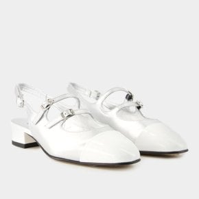 [해외배송] 카렐 파리 슬링백 ABRICOT 23 SILVER NAPPA/WHITE PATENT