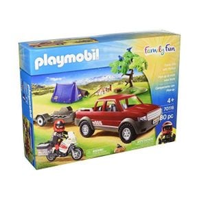 독일 플레이모빌 캠핑 PLAYMOBIL Camping with PickUp Doll Accessories and Figures Multicolou