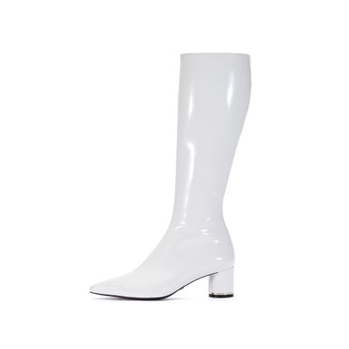 Stiletto Long Boots_White Patent