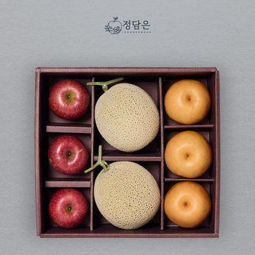 정담은 정담9호 명품 사과 배 메론 혼합 선물세트 (사과3입 / 배3입 / 메론2입)