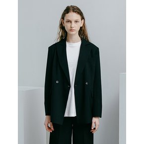 Turnup Double Breasted Blazer [Black]