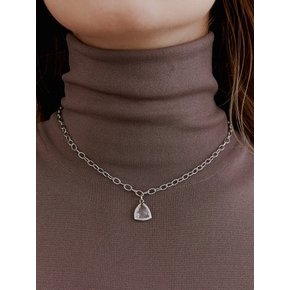 Clear Triangle Charm Necklace