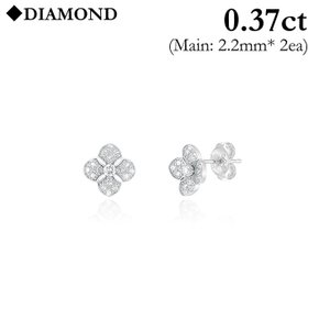 18K 튜더로즈 파베 다이아몬드 귀걸이 LEF24022D