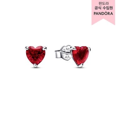 판도라 [백화점 보증서 제공]레드 하트 스터드 이어링_292549C01