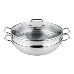 퓨어 버라이어티 웍 찜기 프라이팬 통3중 32cm