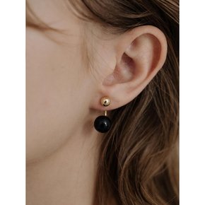 [silver925] TB014 2 way black ball earrings