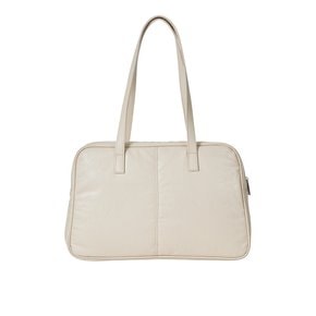 Trapezoid Pillow Shoulder Bag (beige)