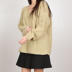 (간절기룩) 7색 돌돌 브이넥 루즈핏 니트티