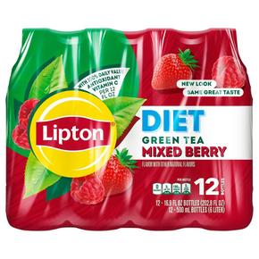 [해외직구] Lipton 립톤 디아이이티 그린티 믹스베리 아이스티 음료 보틀 500ml 12입