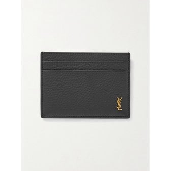 생로랑 로고 아플리케 풀그레인 가죽 카드지갑 46376663163025172