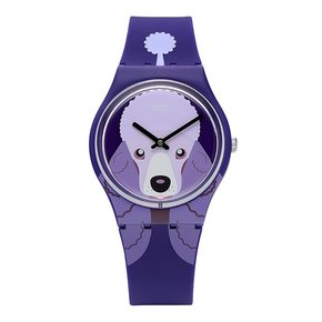 GV133 I LOVE YOUR FOLK PURPLE POODLE 공용 우레탄시계