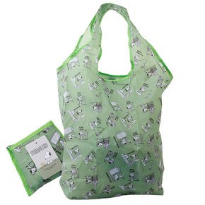 초록 피너츠 접이식 포켓 경량 에코가방 휴대용 얇은 시장 보조백/PE-P41014