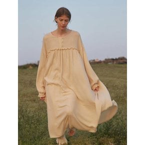 Brit Shirring Raglan Cotton Dress