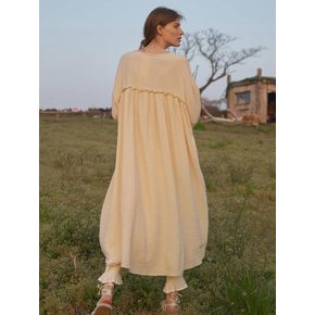 Brit Shirring Raglan Cotton Dress