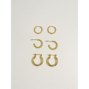 베이직 후프 이어링 세트_02 Basic Hoop Earrings set_02 (3 set)