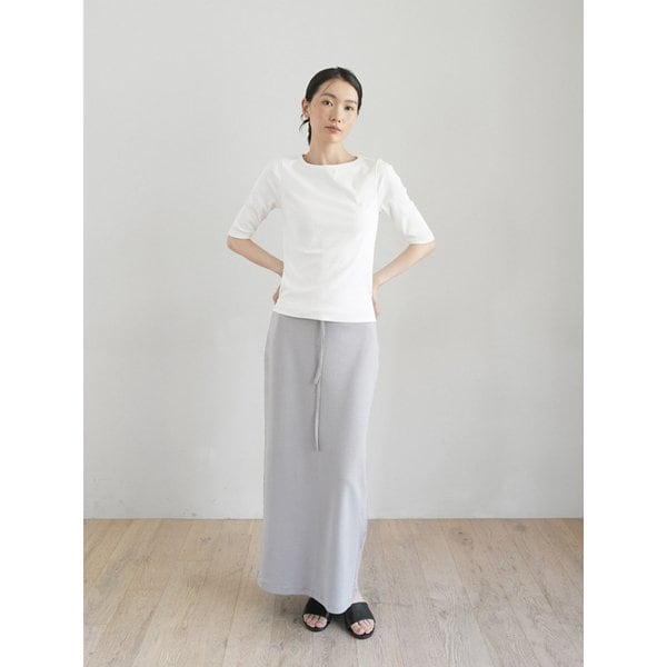 Drawstring maxi skirt (Gray)