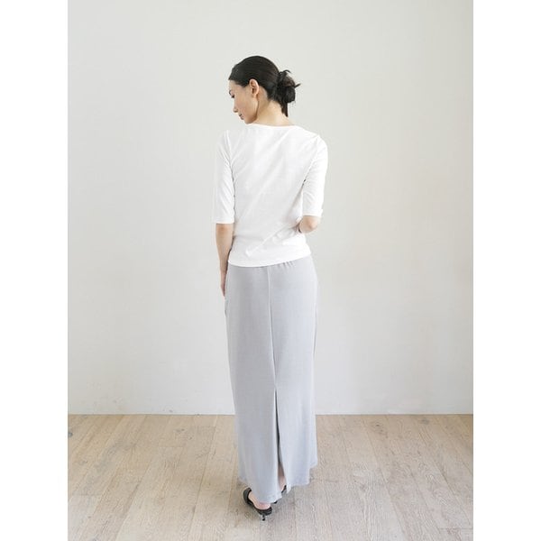 Drawstring maxi skirt (Gray)