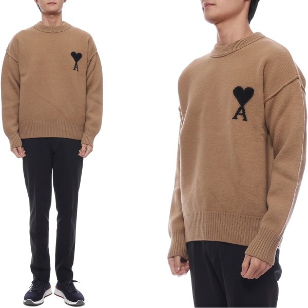 [부산점] 25FW 남성 하트 로고 울 니트 (UKS838 018 288 M 25F)