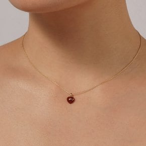 VERY VINTAGE TINY RED HEART PENDANT NECKLACE